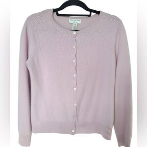 Covington Women's Light Purple Cardigan with Pearl design size M (10-12)